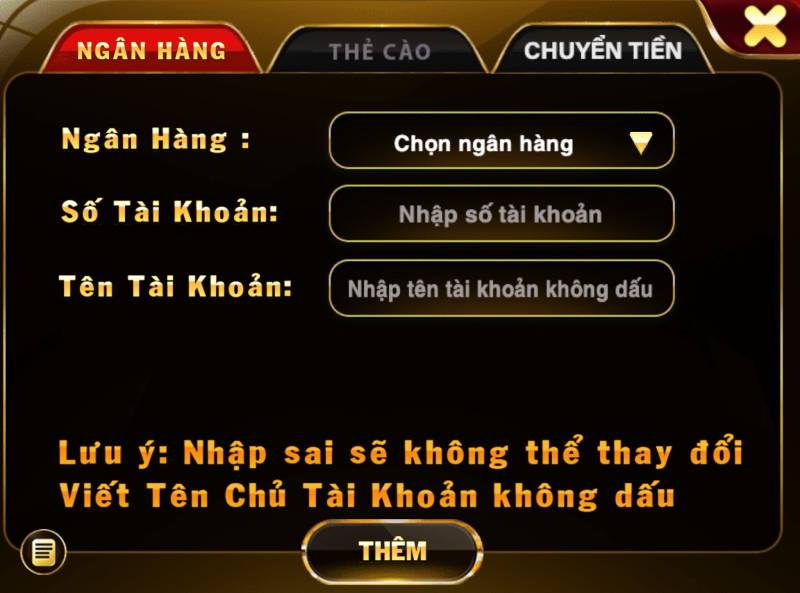 Cách Rút Tiền Xocdia88 Về Tài Khoản Ngay Chỉ 2 Phút 1 Chọn ngân hàng phù hợp và nhập số tài khoản
