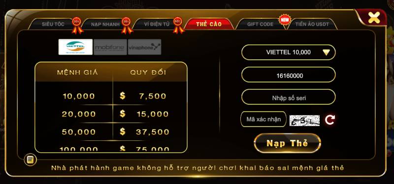 Nạp thẻ cào điện thoại nhanh chóng